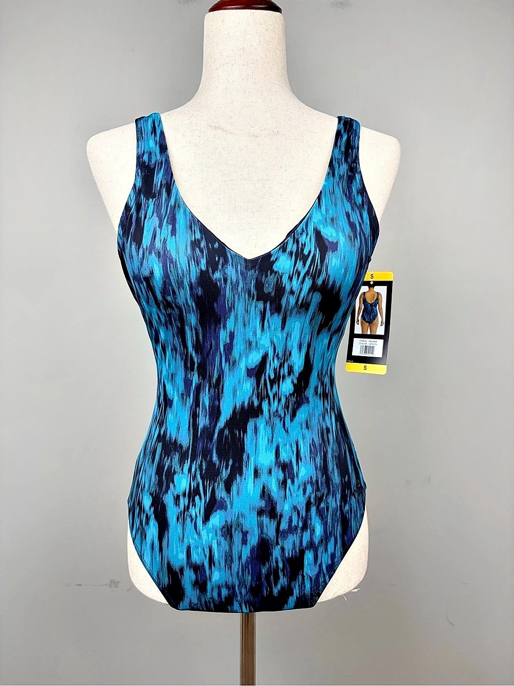 NWT TYR Controlfit One Piece Swimsuit Women S Blue Teal UPF 50+